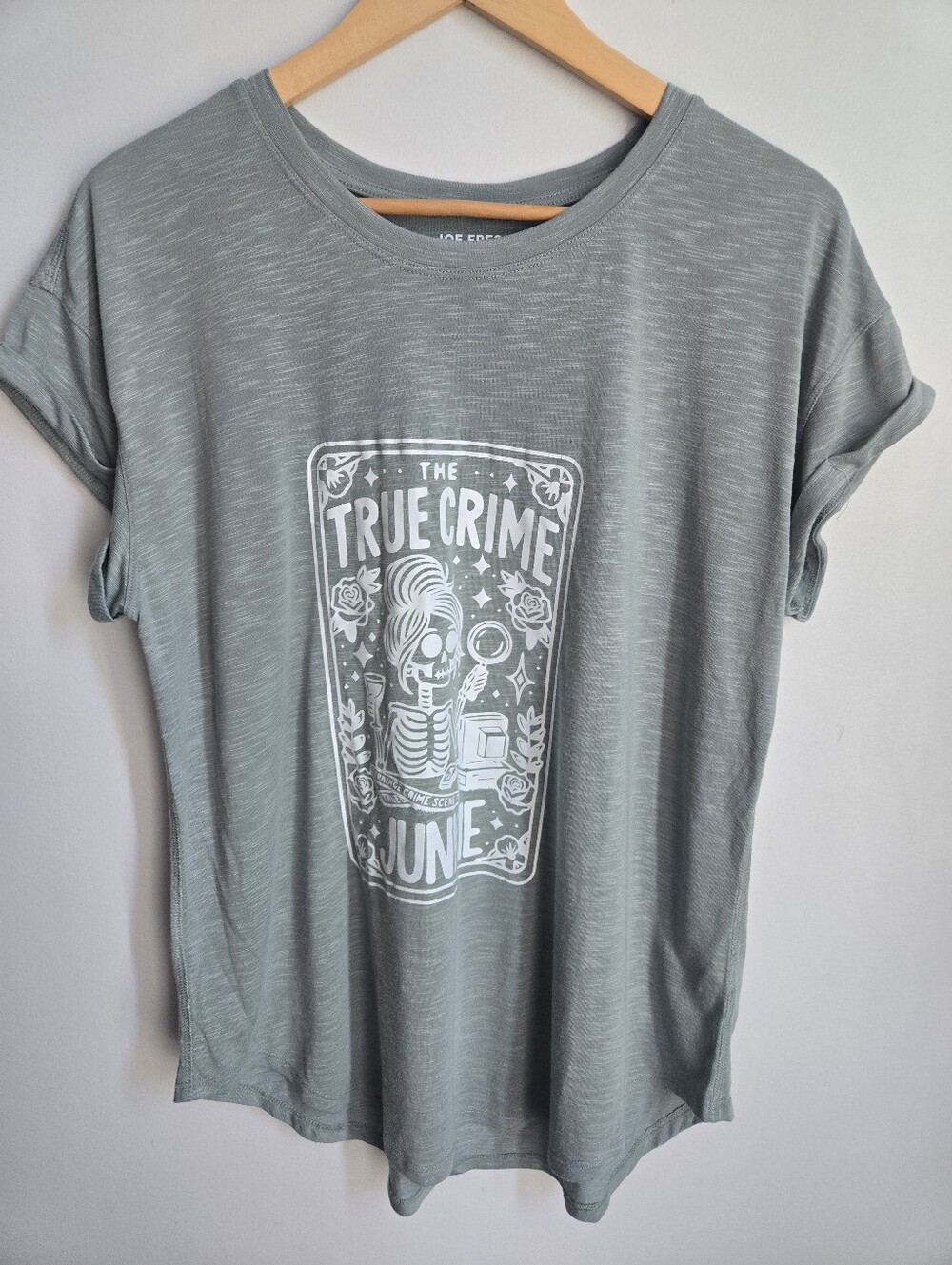 Joe Fresh Heather Gray-green  Graphic Tee - The True Crime Junkie